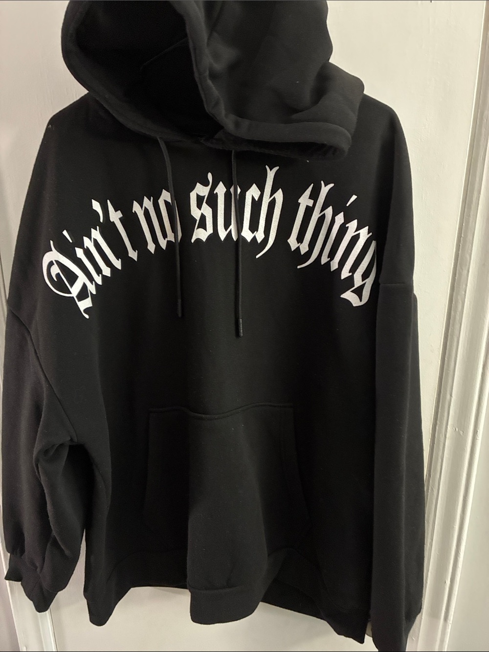 Crooks & Castles Black Hoodie with White Gothic Chest Script